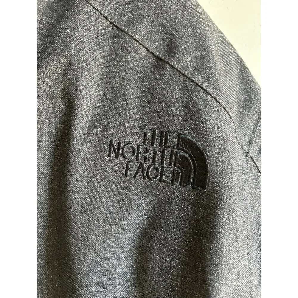 The North Face HyVent Goose Down Parka Mens XL Gray Hooded Fur Trim Coat